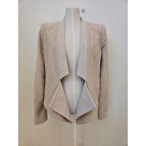 BCBGMAXAZRIA Candice‎ Open Front Draped Blazer Jacket Powder Combo Medium